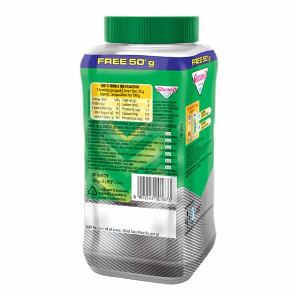 Glucon-D Regular With 3 Benefits Of Energy | Recovery | And Immunity | 200 G ( Get Extra 50 G Free)