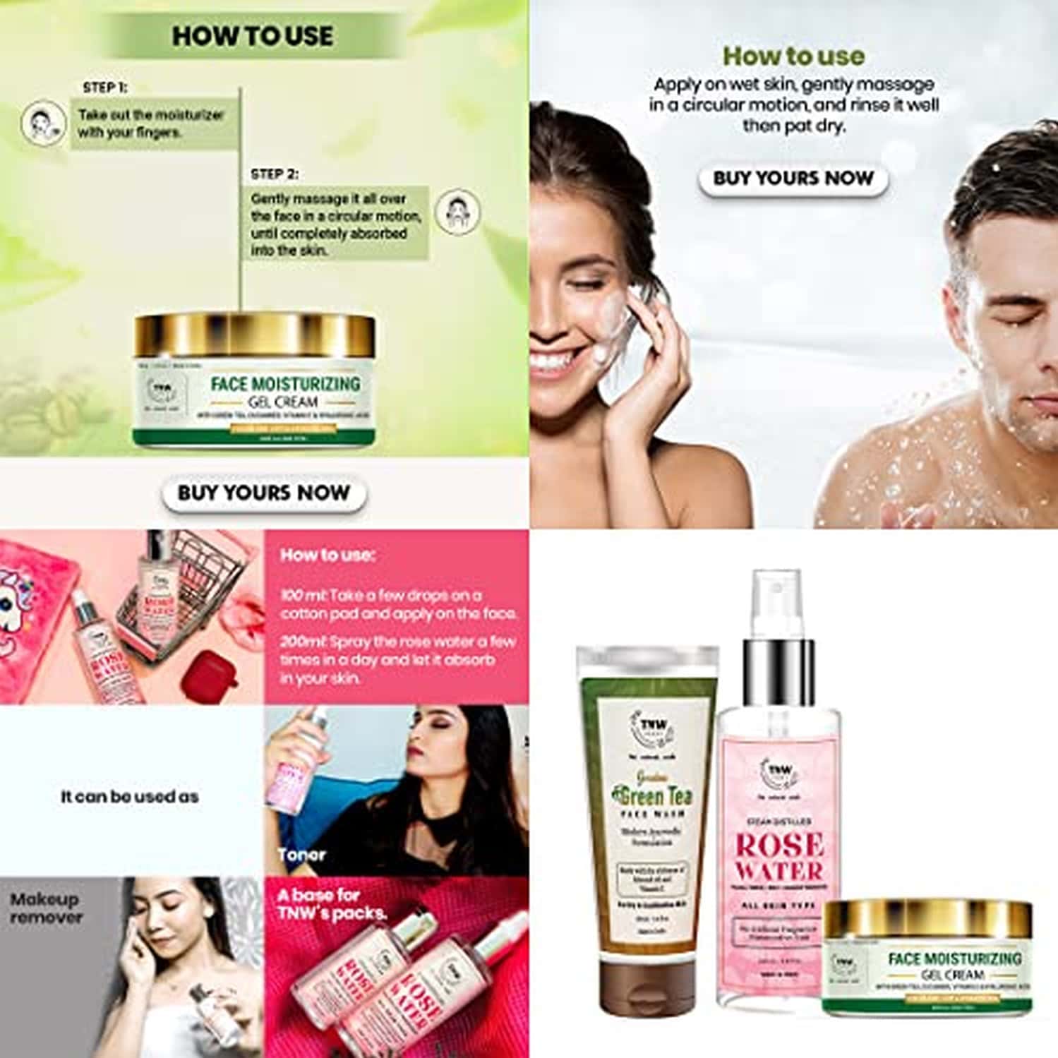 Buy TNWTHE NATURAL WASH FACE MOISTURIZING GEL CREAM, GREEN TEA