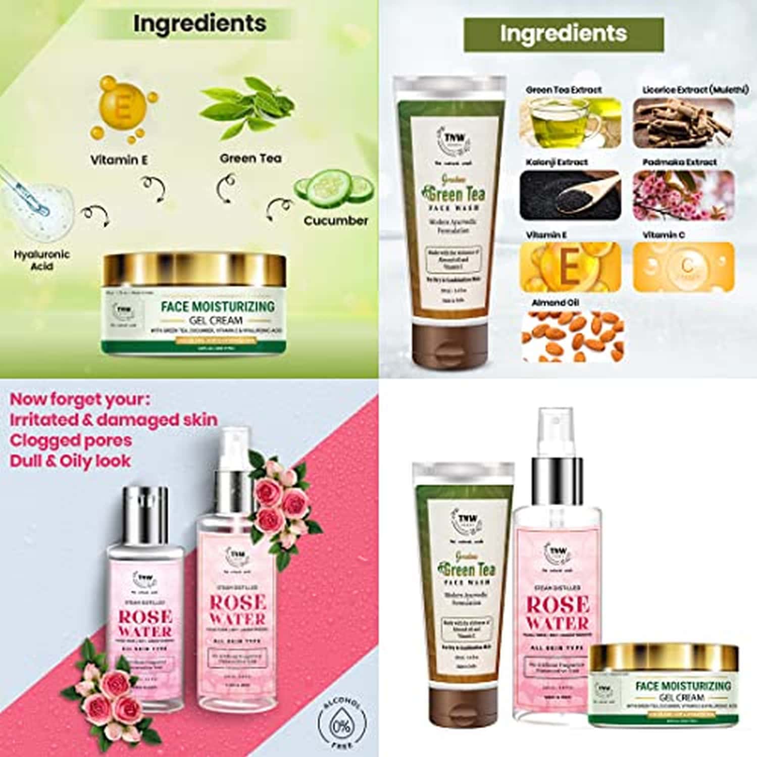 Buy TNWTHE NATURAL WASH FACE MOISTURIZING GEL CREAM, GREEN TEA