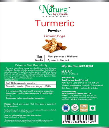 Naturz Ayurveda Turmeric Powder - 1 Kg Value Pack Of 4