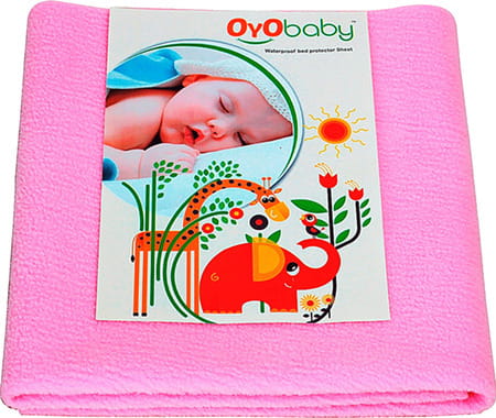 Oyo Baby Waterproof Bed Protector Baby Dry Sheet Small Pink (50 Cm X 70 Cm)