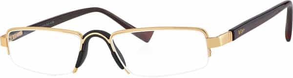 Klar Eye Half Rim Rectangle Reading Glasses Men And Women Powers +0.75 To +3.50 +1 Power Yellow Gold