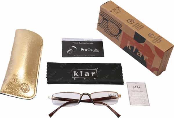 Klar Eye Half Rim Rectangle Reading Glasses Men And Women Powers +0.75 To +3.50 +1 Power Yellow Gold