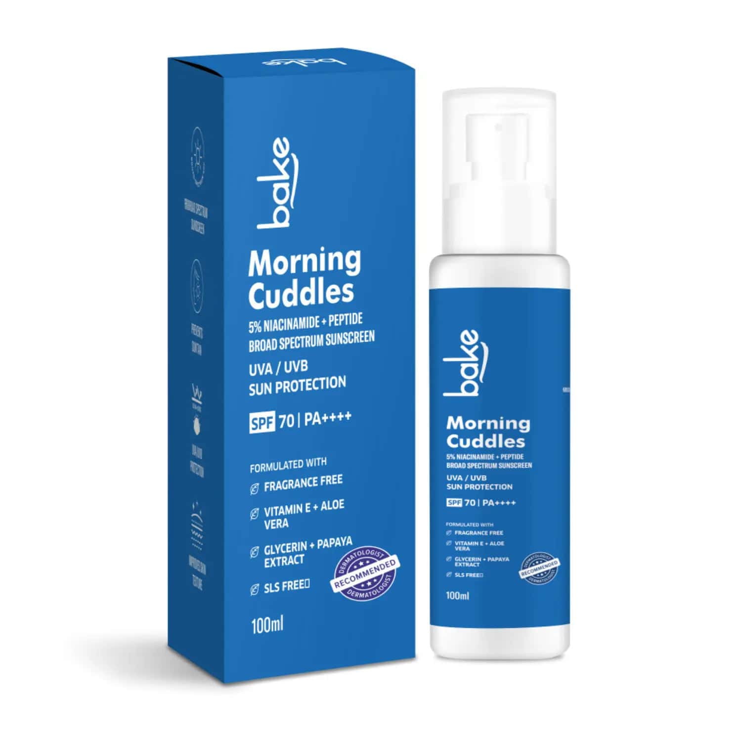 Bake 5% Niacinamide Sunscreen Spf 70 Pa++++ For Tan | Dull Skin & Uv Protection (100g)