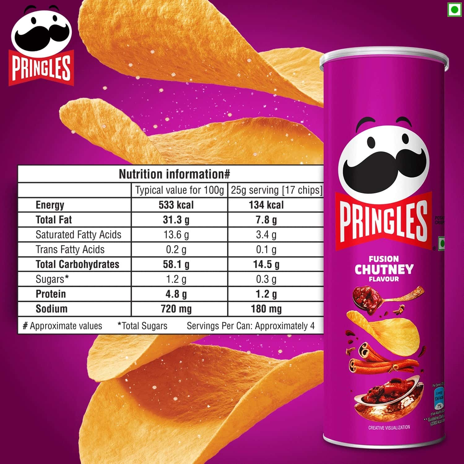 Buy KELLOGG'S PRINGLES FUSION CHUTNEY 107G JAR Online & Get Upto 60 OFF at PharmEasy