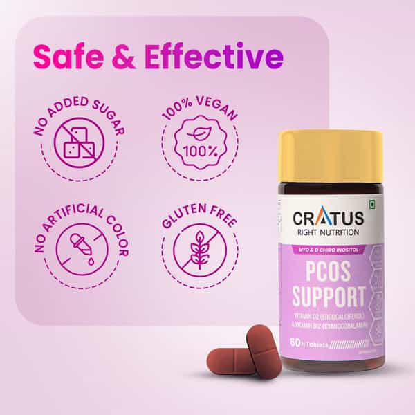 Cratus Nutrition Pcos Tablets Hormonal Balancing & Fertility Support For Pcos Management 60 Tablets