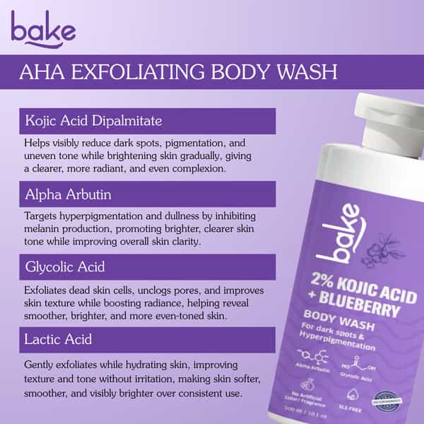 Bake 2% Kojic Brightening Body Wash With Glycolic & Arbutin (300Ml)