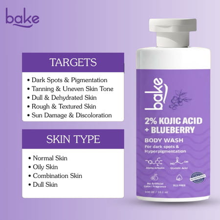 Bake 2% Kojic Brightening Body Wash With Glycolic & Arbutin (300ml)