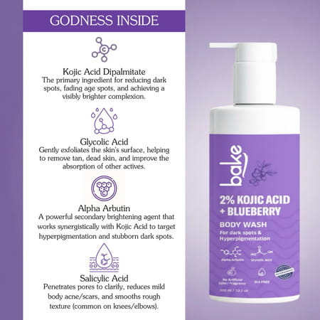 Bake 2% Kojic Brightening Body Wash With Glycolic & Arbutin (300ml)
