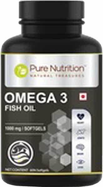 Pure Nutrition Omega 3 Fish Oil With Epa And Dha For Brain - Heart And Eye Health - 60 Softgels