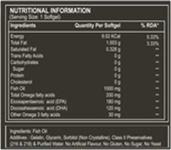 Pure Nutrition Omega 3 Fish Oil With Epa And Dha For Brain - Heart And Eye Health - 60 Softgels
