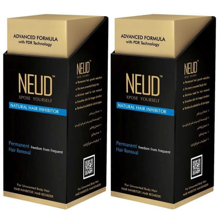 Neud Natural Hair Inhibitor For Permanent Reduction Of Unwanted Hair | Unisex - 2 Packs 80gm Each