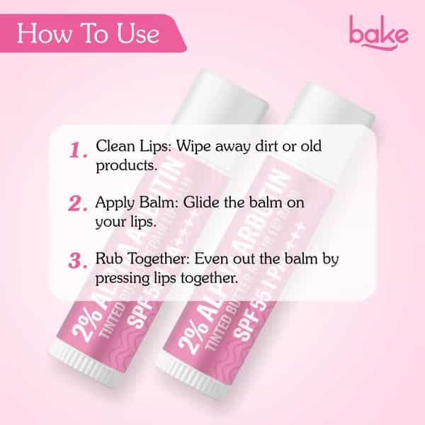 Bake 2% Alpha Arbutin Tinted Lip Balm Spf 55 Pa++++ For Pigmented Lips (5G)
