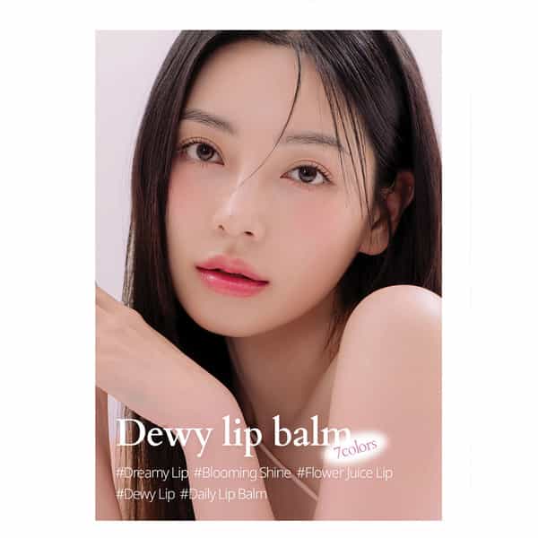 B.o.m Dewy Lip Balm 02 Pure Red - 7 Colours - Lip Moisturizing To Protect Sensitive Lips - 4.5G