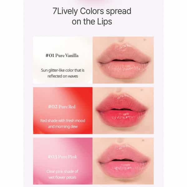 B.o.m Dewy Lip Balm 02 Pure Red - 7 Colours - Lip Moisturizing To Protect Sensitive Lips - 4.5G