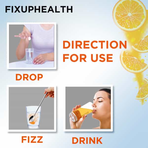 Fixuphealth Electrolytes Tablets Vit C Effervescent Lemon (Pack Of 2) 20 Tablets Each