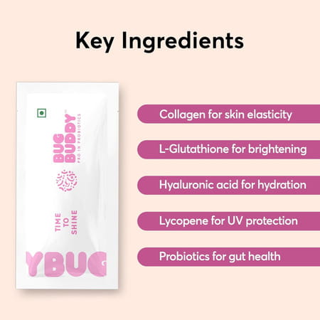 Bug Buddy Time To Shine | For Glowing Skin/Acne Reduction & Healthy Hair | 30 Days Pack