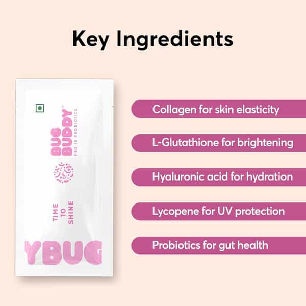 Bug Buddy Time To Shine | For Glowing Skin/Acne Reduction & Healthy Hair | 30 Days Pack