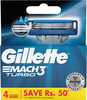 Gillette Mach 3 Turbo Manual Shaving Razor Blades (Cartridge) Pack 4