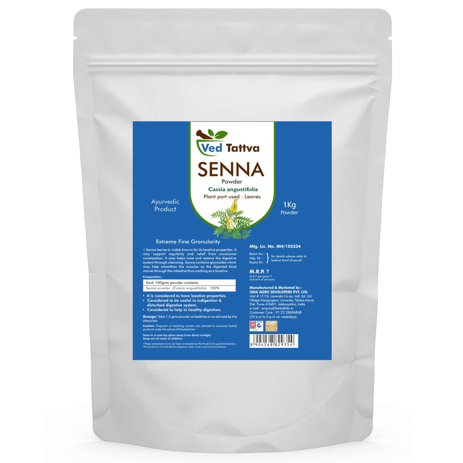 Ved Tattva Senna Powder - 1 Kg (pack Of 4)