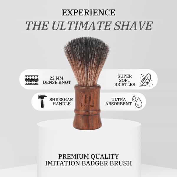 Hajamat Wooden Shaving Brush For Men Sheesham Wood Premium Handle