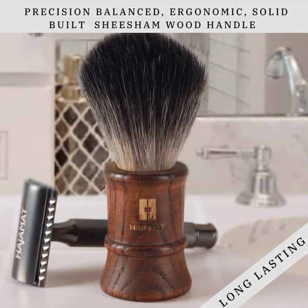 Hajamat Wooden Shaving Brush For Men Sheesham Wood Premium Handle