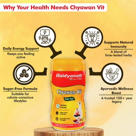 Baidyanath Sugarfree Chyawan Vit- Specially Formulated Chyawanprash With No Added Sugar