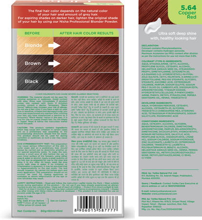 Nisha Creme Hair Color 5.64 Copper Red 120g Pack Of 2 | Ammonia Free Permanent Hair Colour