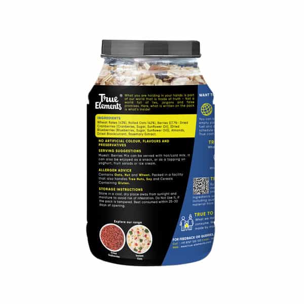 True Elements Cranberry And Blueberry Muesli - 1000Gm