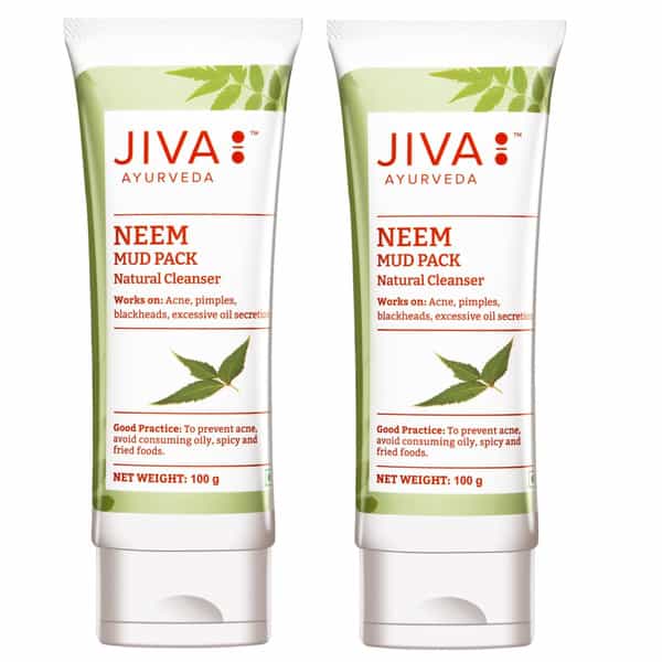 Jiva Neem Mud Pack|Enriched With Multani Mitti & Neem, Cleanses And Brightens Skin - 100G(Pack Of 2)