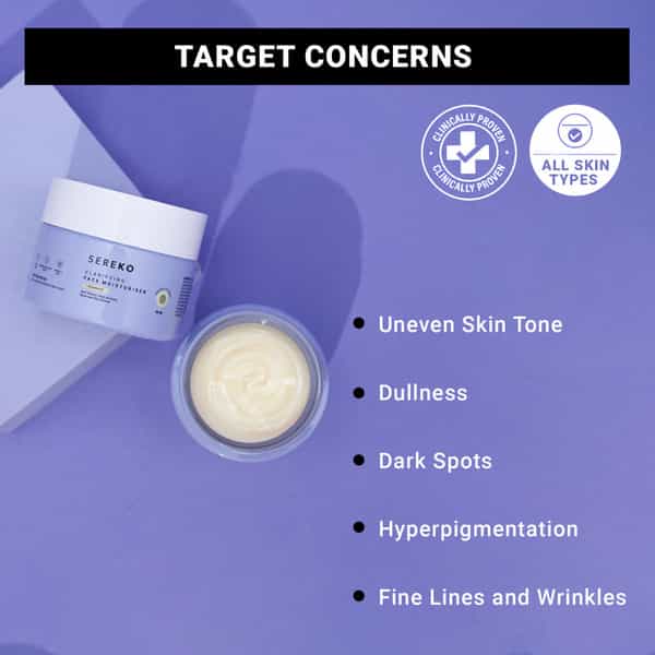 Sereko Vitamin C Night Cream For Brightening & Glowing Skin For Dark Spots & Wrinkles 50 Ml