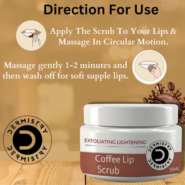 Dermistry Strawberry Shea Butter Spf 10 & Dark Dry Tan Pigmentation Removal Lip Balm Coffee Scrub