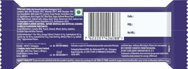 Cadbury Bournvita Fuse Fit Chocolate Bar With Almonds & Peanuts 40G