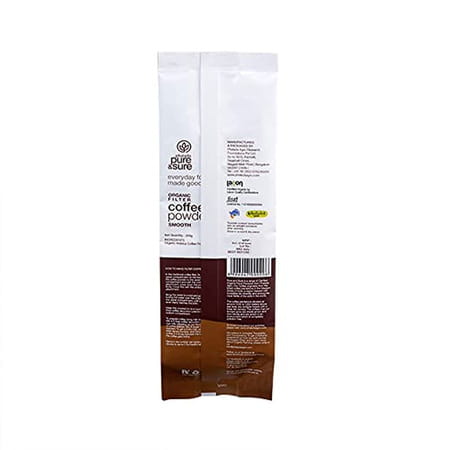 Pure & Sure Organic Coffee Smooth-200gm X Pack Of 5 Roast & Ground Coffee (5 X 200 G)