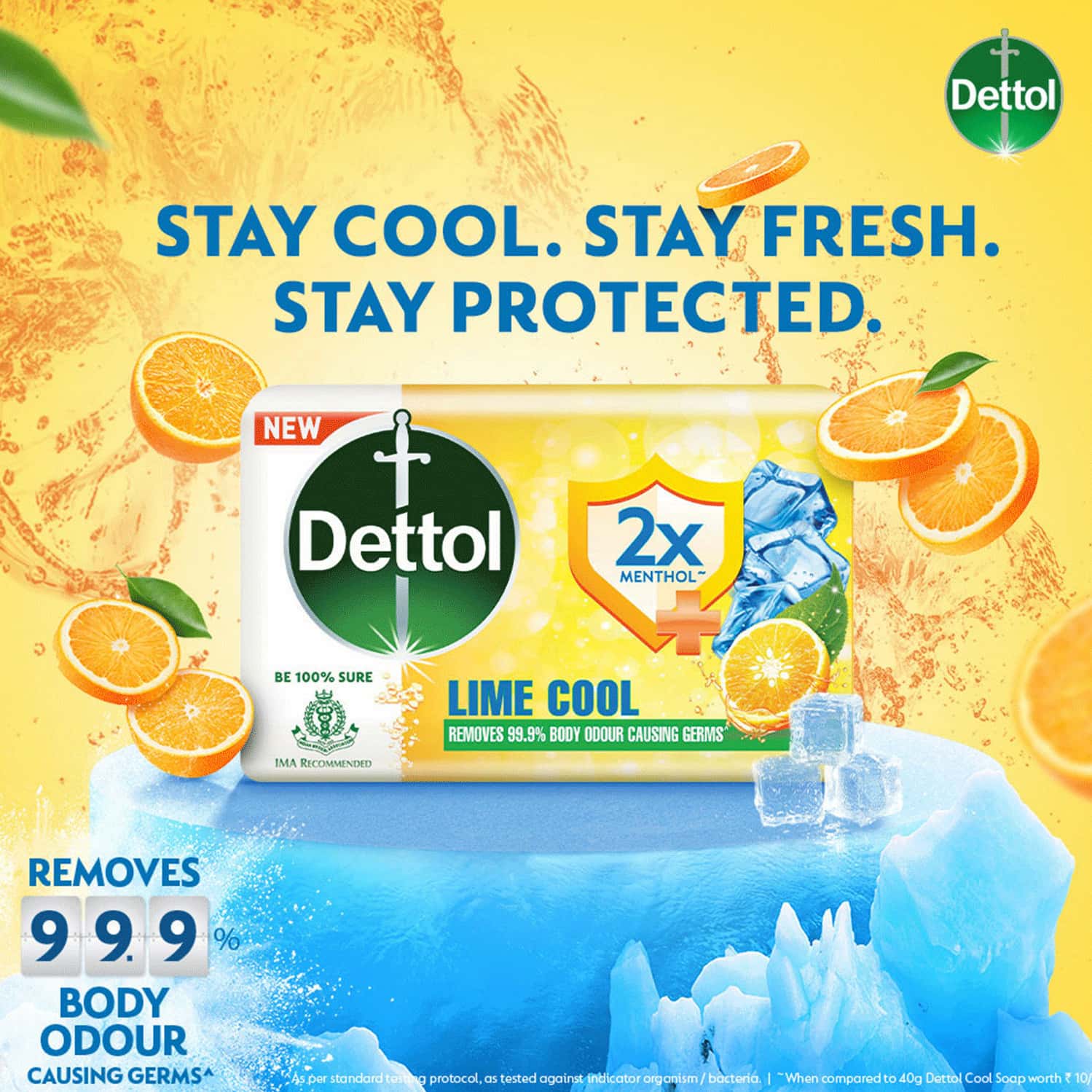 Buy DETTOL LIME COOL BATHING SOAP BAR WITH 2X MENTHOL & LONG LASTING