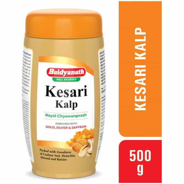 Baidyanath Asli Ayurved Kesari Kalp Royal Chyawanprash -Enriched With Gold | Silver & Saffron - 500G