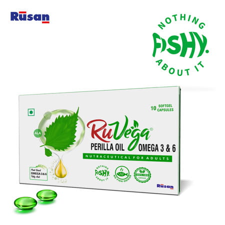 Rusan Ruvega Perilla Oil | Omega 3 & 6 | Strip | 10 Softgel Capsules | Pack Of 3