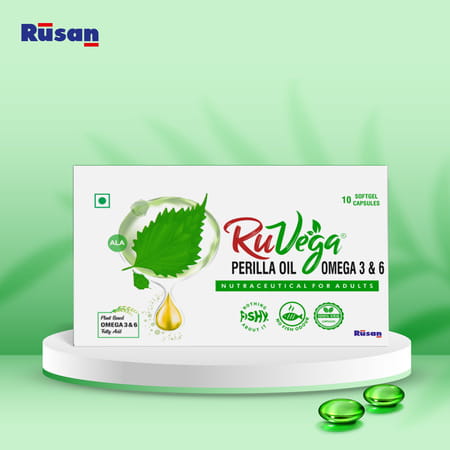 Rusan Ruvega Perilla Oil | Omega 3 & 6 | Strip | 10 Softgel Capsules | Pack Of 3
