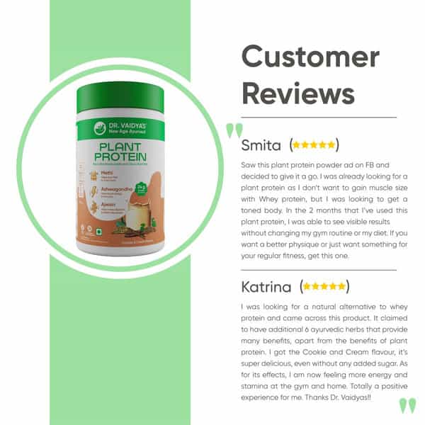 Dr. Vaidya's Plant Protein For Cookies & Cream Flavour | 500G
