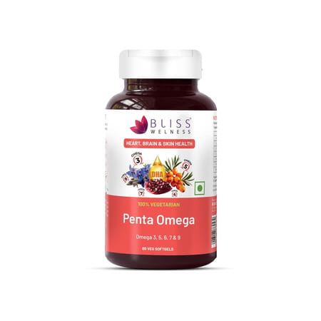 Bliss Welness Penta Omega Advanced Formula For Heart Brain Skin & Joints & Metabolism 60 Softgels