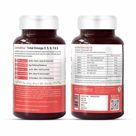 Bliss Welness Penta Omega Advanced Formula For Heart Brain Skin & Joints & Metabolism 60 Softgels