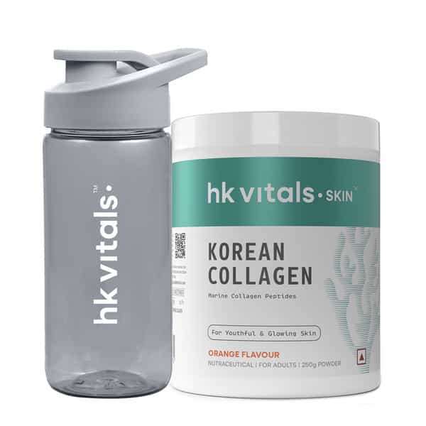 Hk Vitals Korean Marine Collagen Supplement (Orange | 250G) With Sipper | 300Ml | Combo
