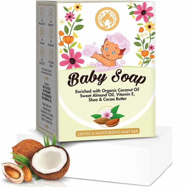 Mom & World Natural Baby Soap Enriched With Organic Coconutoil | Sweet Almondoil | Vitamine-125G