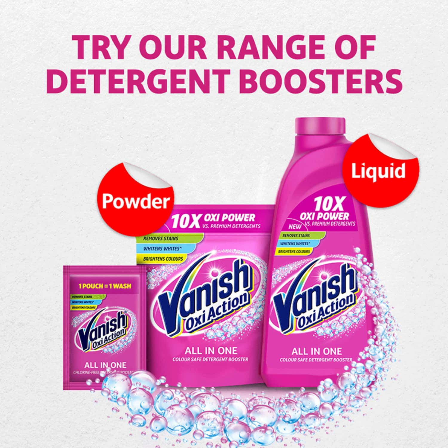 Vanish All In One Liquid Detergent Booster 400 Ml - Removes Stains Whitens Whites Brightens Colors