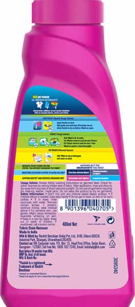 Vanish All In One Liquid Detergent Booster 400 Ml - Removes Stains Whitens Whites Brightens Colors