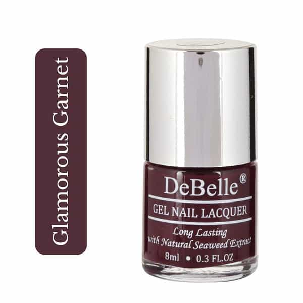 Debelle Gel Nail Polish Combo Pack Of 2 Dark Maroon | Top Coat (Shimmer Top Coat) 16 Ml (8 Ml Each).