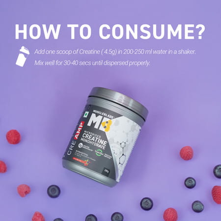 Muscleblaze Creatine Monohydrate Cream | Juicy Berries | 62 Servings - 280g / 0.61lbs