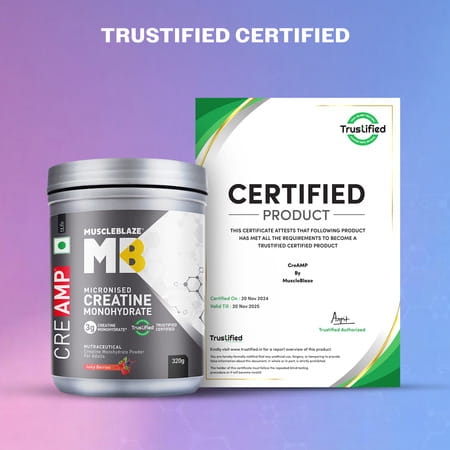 Muscleblaze Micronised Creatine Monohydrate Creamp Powder | Juicy Berries (80 Servings | 320G)