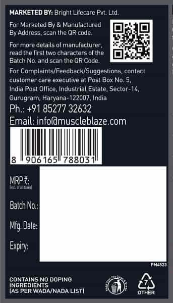 Muscleblaze Micronised Creatine Monohydrate Creamp Powder | Juicy Berries (80 Servings | 320G)