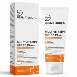 Dermatouch Multivitamin Spf 50 Pa+++ Sunscreen Gel | Uva-uvb Protection |zero White Cast | 50 G